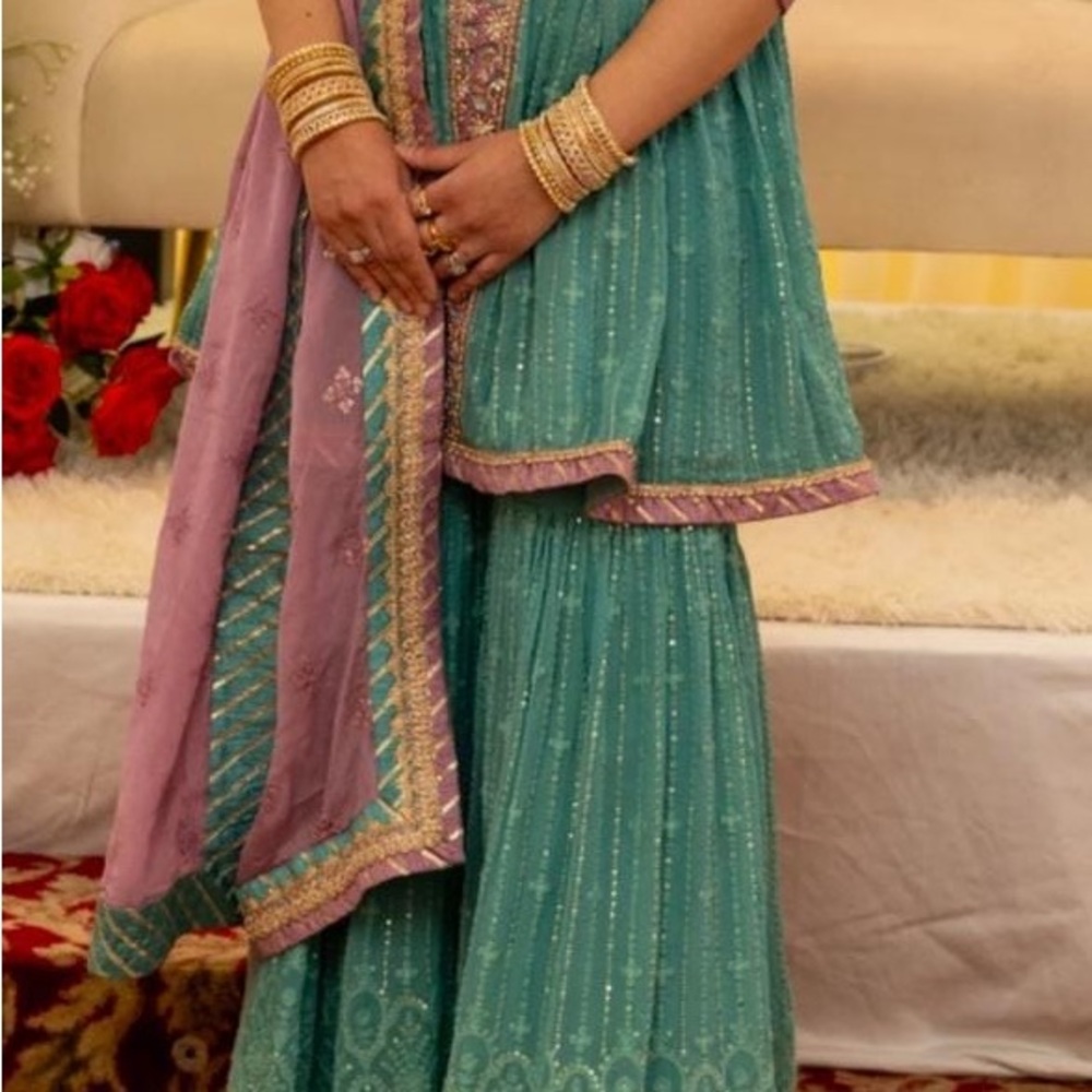Teal and Purple Traditional Outfit